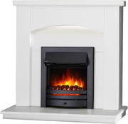 42” Electric Fireplace Suite MDF Surround Log Flame Heater Remote Timer