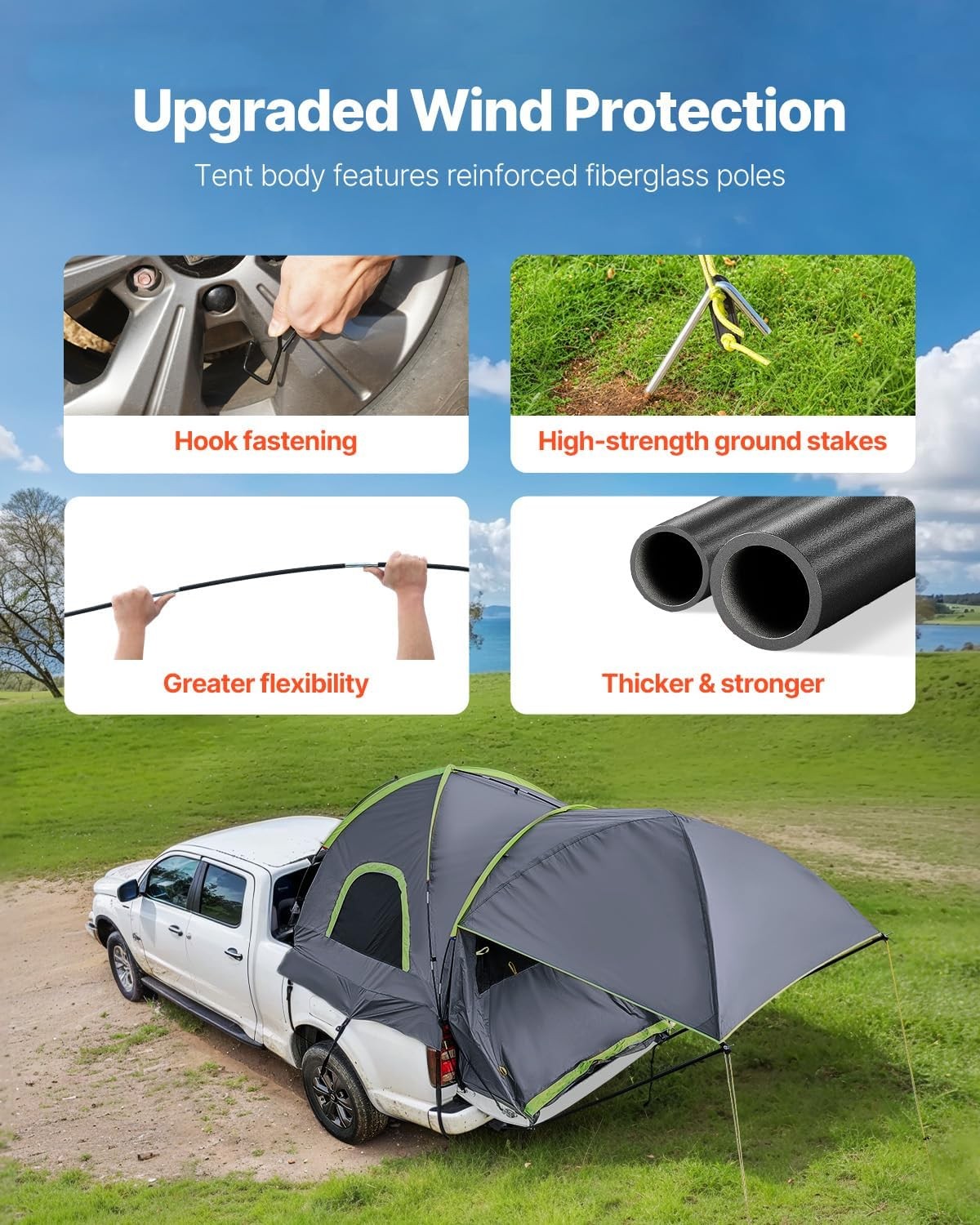 SUV Camping Tent PU2000mm Waterproof Double Layer w/ Awning