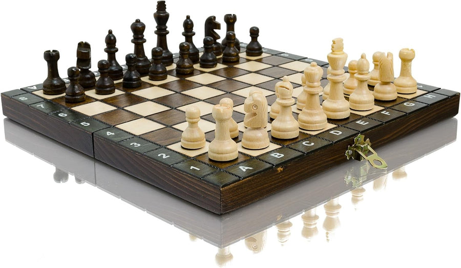 27cm Wooden Travel Chess Set | Portable Handcrafted Board & Classic Pieces