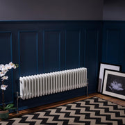 Triple Column Horizontal Radiator 300x1190 White Cast Iron Style