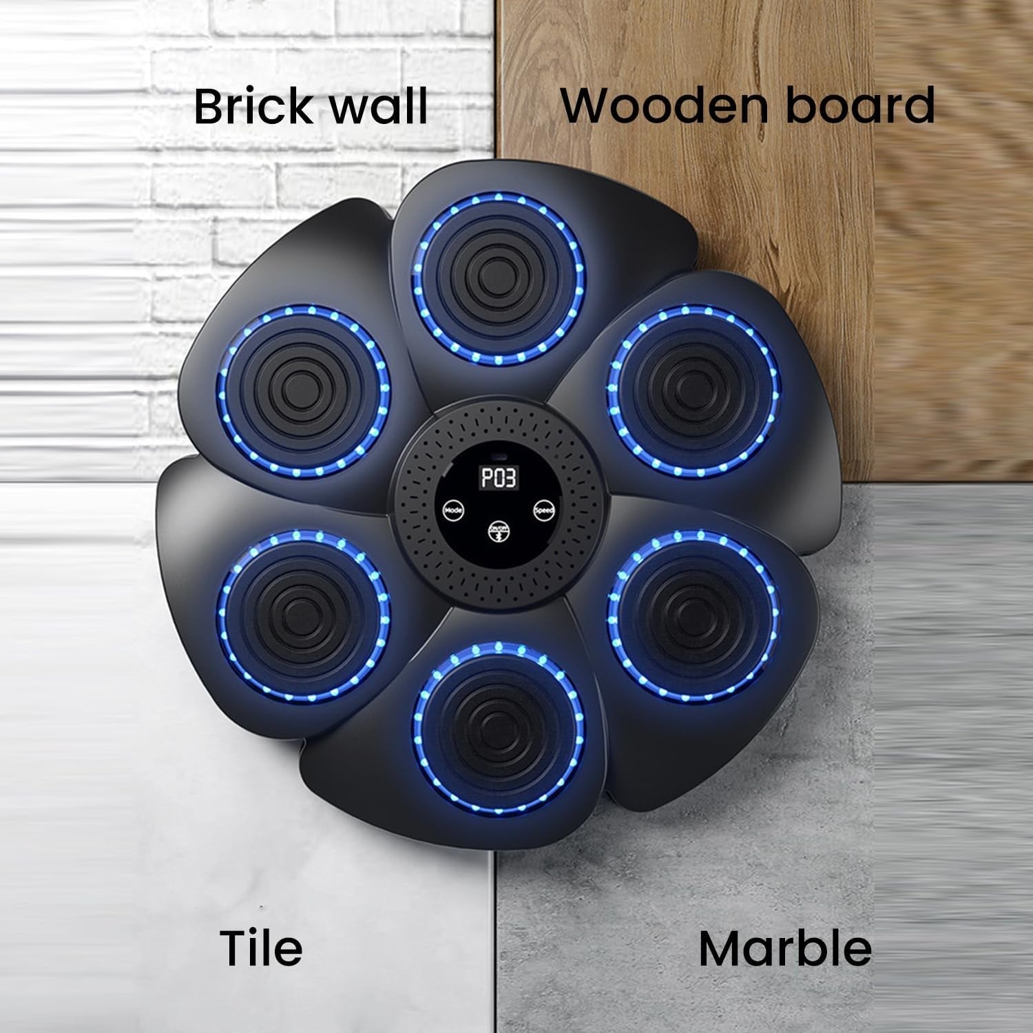 Music Boxing Machine Bluetooth LED Wall Punch Trainer Home Fitness