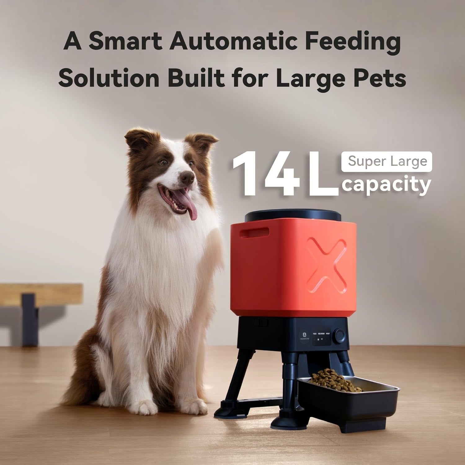 14L Smart Dog Feeder WiFi App Control Auto Food Dispenser Large Dogs