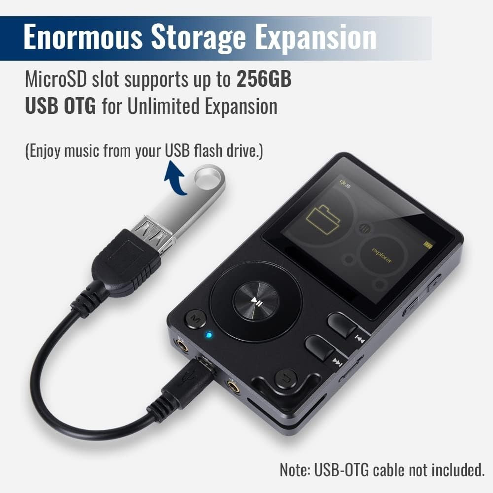 HiFi Music Player Bluetooth DSD DAC FLAC Portable 64GB Memory Expandable