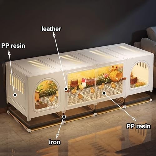 Indoor Plastic Chicken Coop Sliding Door Clear Panel Cage