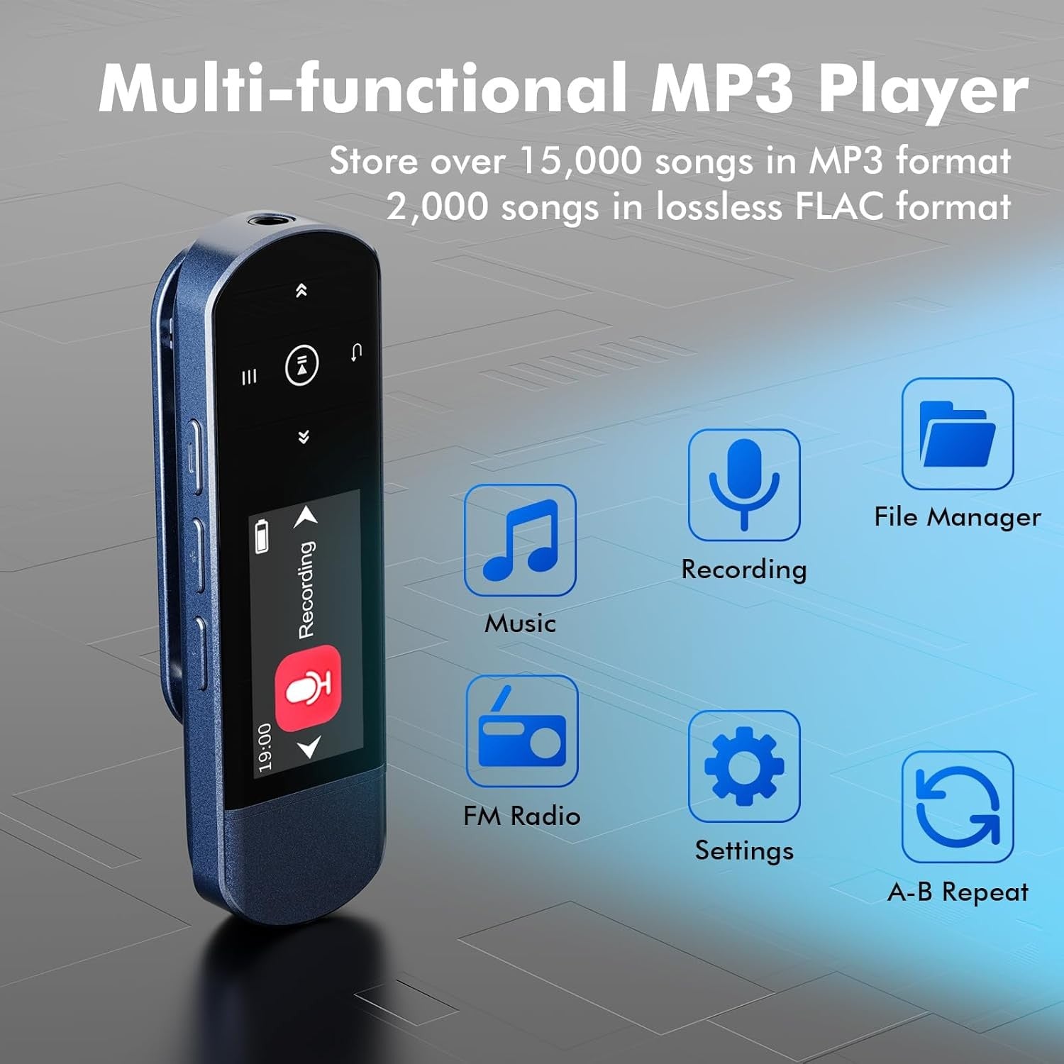 64GB MP3 Player Bluetooth 5.3 Clip Sports FM Radio
