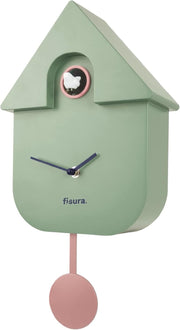 Modern Mint Pendulum Cuckoo Wall Clock | Silent, Battery Powered, Stylish Decor