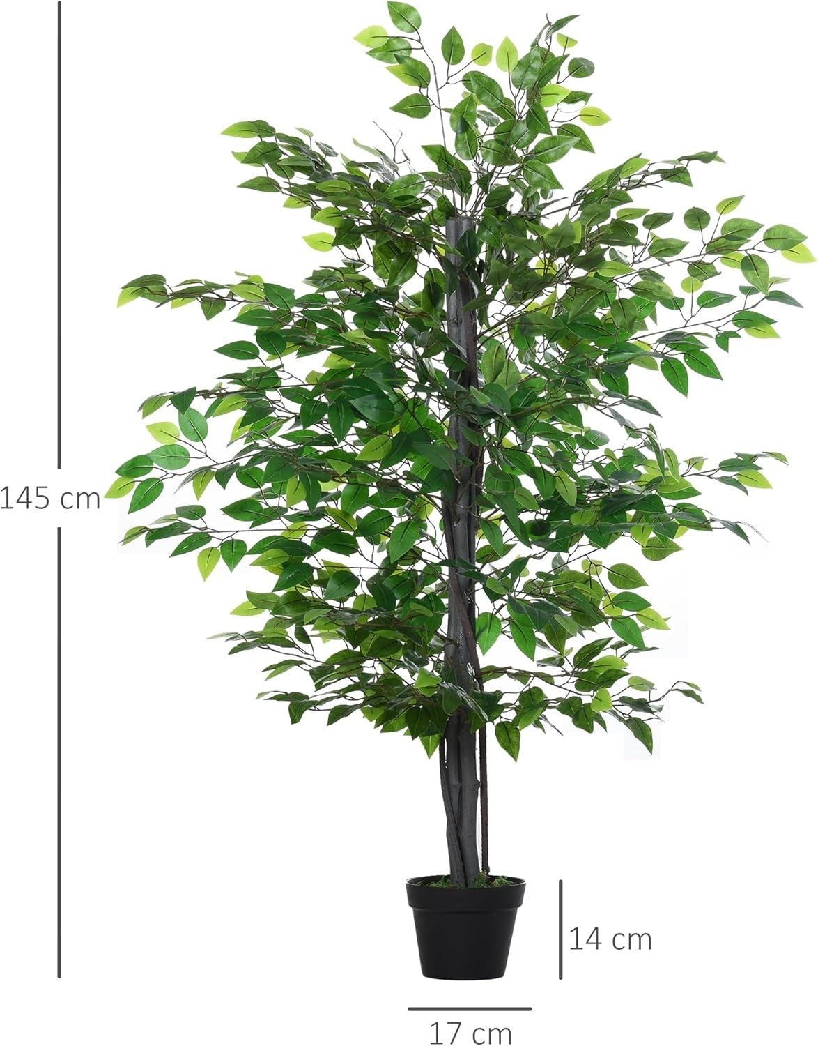 Artificial Banyan Tree 145cm Faux Green Plant Potted Indoor Home Garden Decor