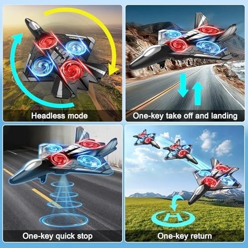 4DRC V31 RC Plane with Camera 360 Flip 3 Speed LED Light 2 Battery Foam Jet