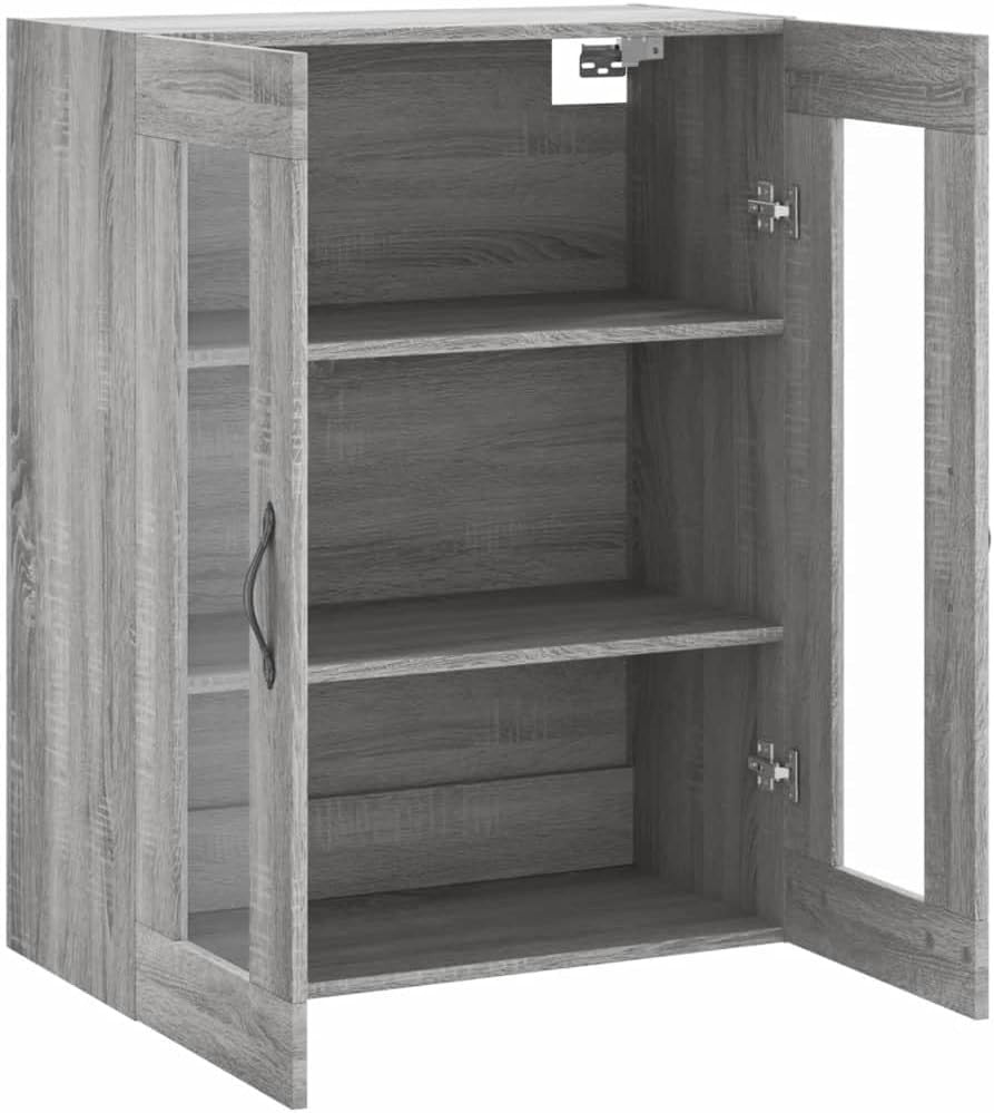 Wall-Mounted Grey Sonoma Cabinet with 3 Doors – Modern Compact Storage