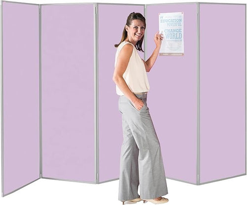 Lilac 5-Panel Folding Room Divider 180×300cm | Privacy Screen for Office School