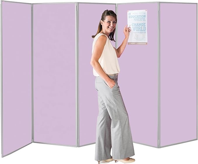 Lilac 5-Panel Folding Room Divider 180×300cm | Privacy Screen for Office School