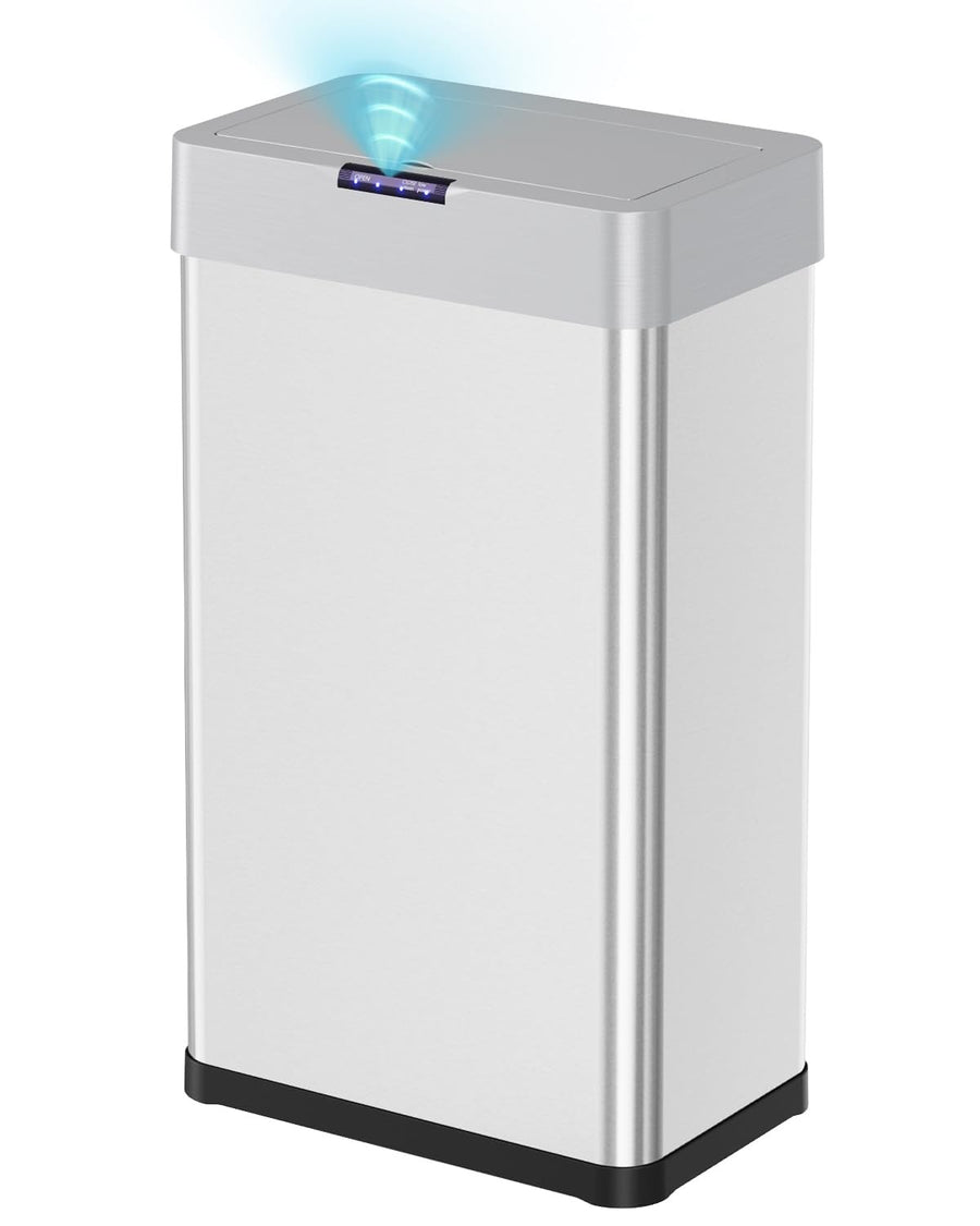 50L Sensor Kitchen Bin Touchless Automatic Soft Close Silver