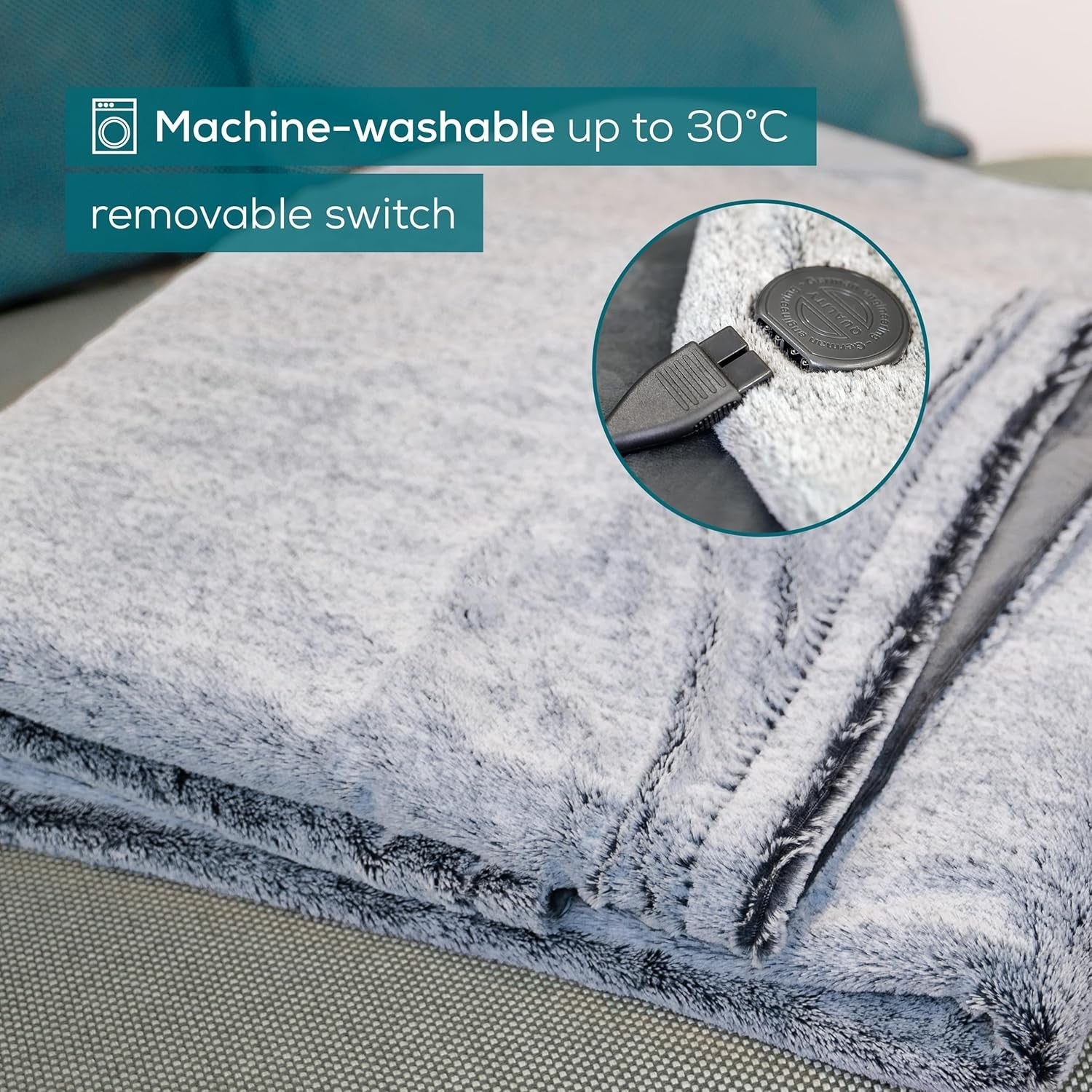 Electric Heated Throw Blanket Recycled Soft Fleece 6 Heat Levels Washable