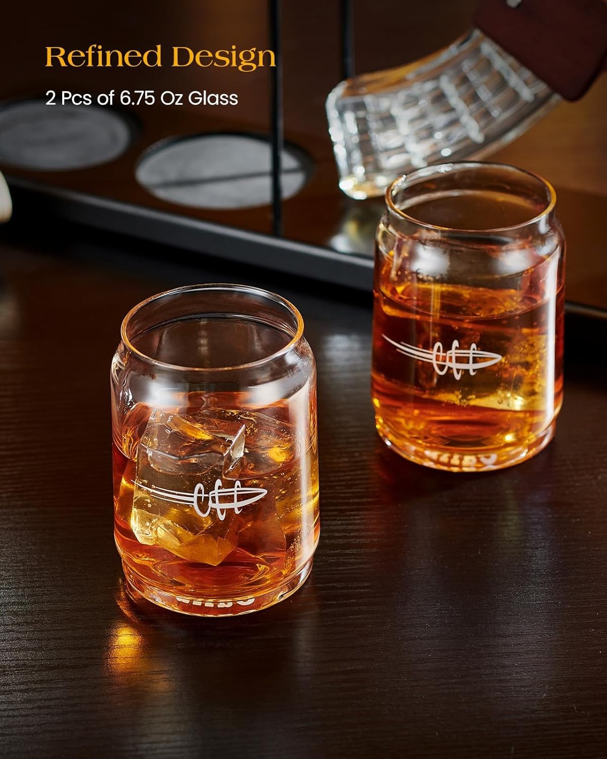 Gun Style Whiskey Decanter Set 17.6oz with Stand & 2 Glasses – Unique Gift for M