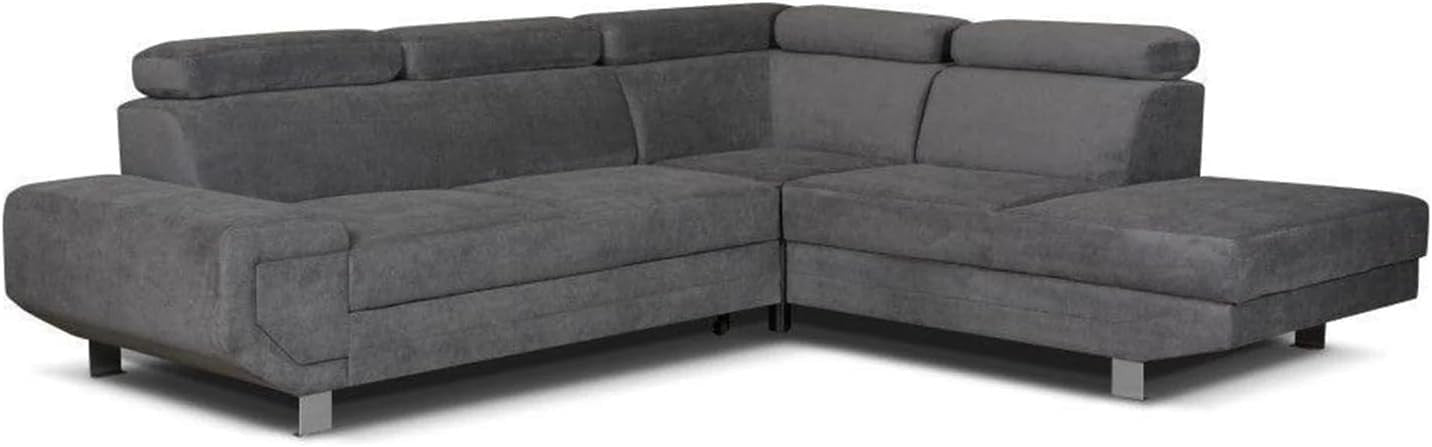 Pull Out Sofa Bed with Storage – Grey 5 Seater Corner Settee RH
