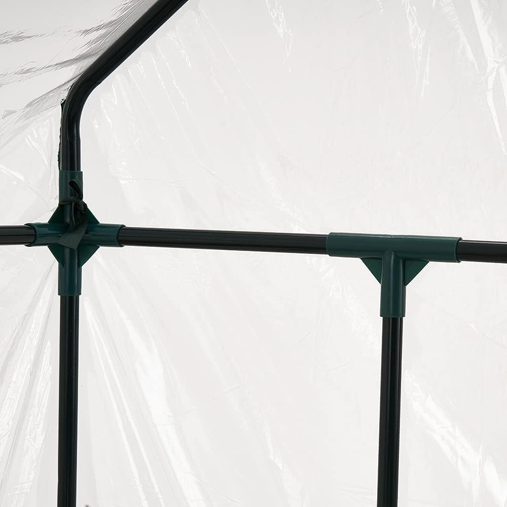 Compact Walk-In Greenhouse 3 Tier 6 Shelves PE Cover for Plants & Seedlings