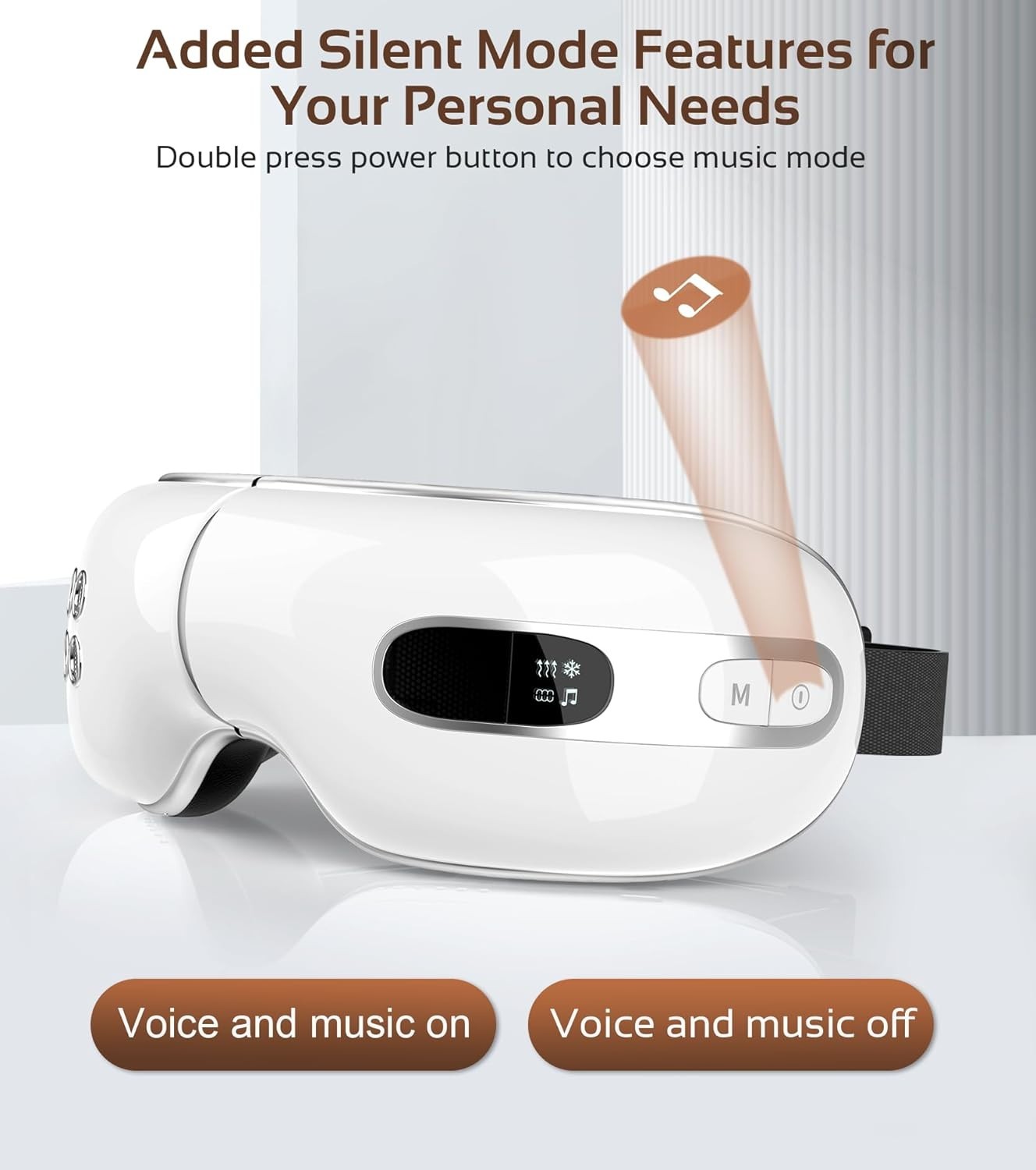 Heated & Cooling Eye Massager Rechargeable Vibration Sleep Mask