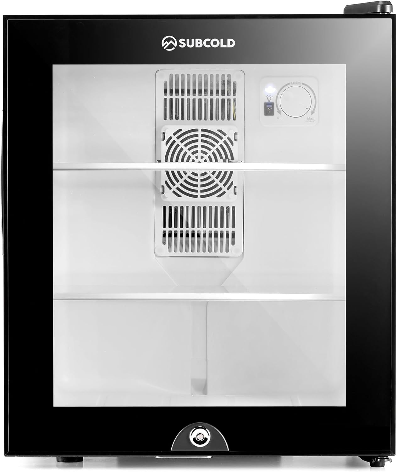 Mini Fridge 30L Compact Table Top Frost-Free LED Glass Door Black