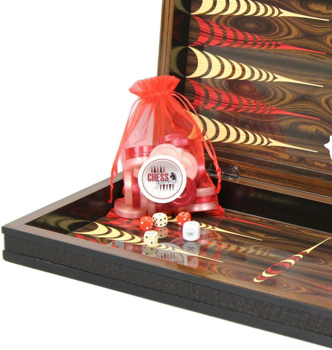 20” Large Wooden Backgammon Set Foldable Heavy Board Classic Family Game