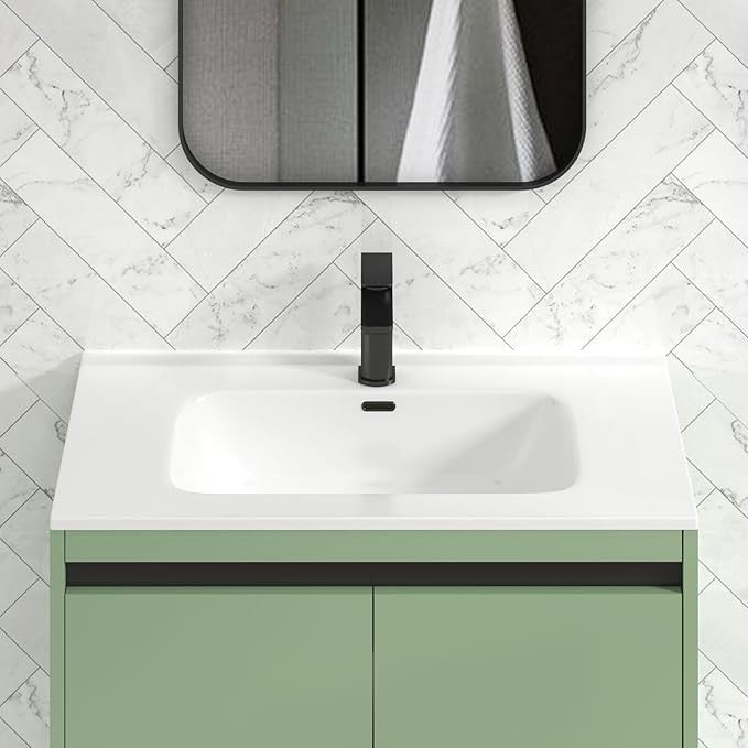 800mm Mint Green Floor Standing Vanity Unit with Basin Sink 2 Door Cabinet
