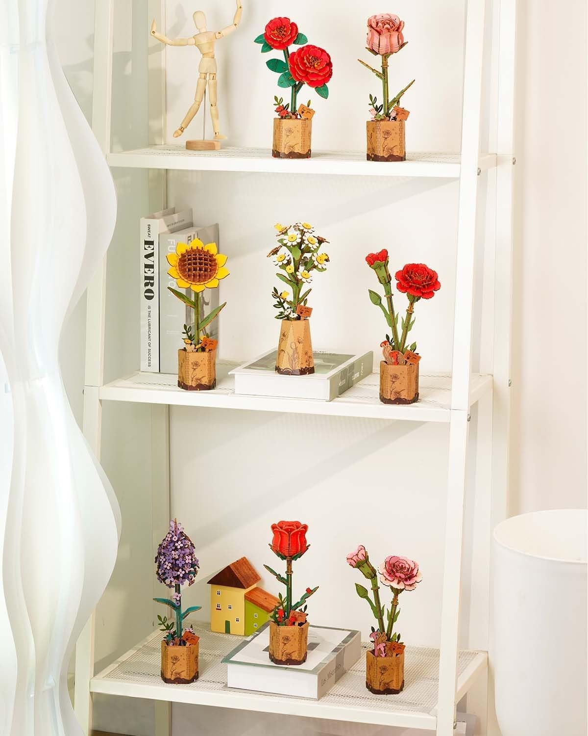 3D Wooden Chamomile Flower Puzzle Kit – DIY Craft Gift & Decor