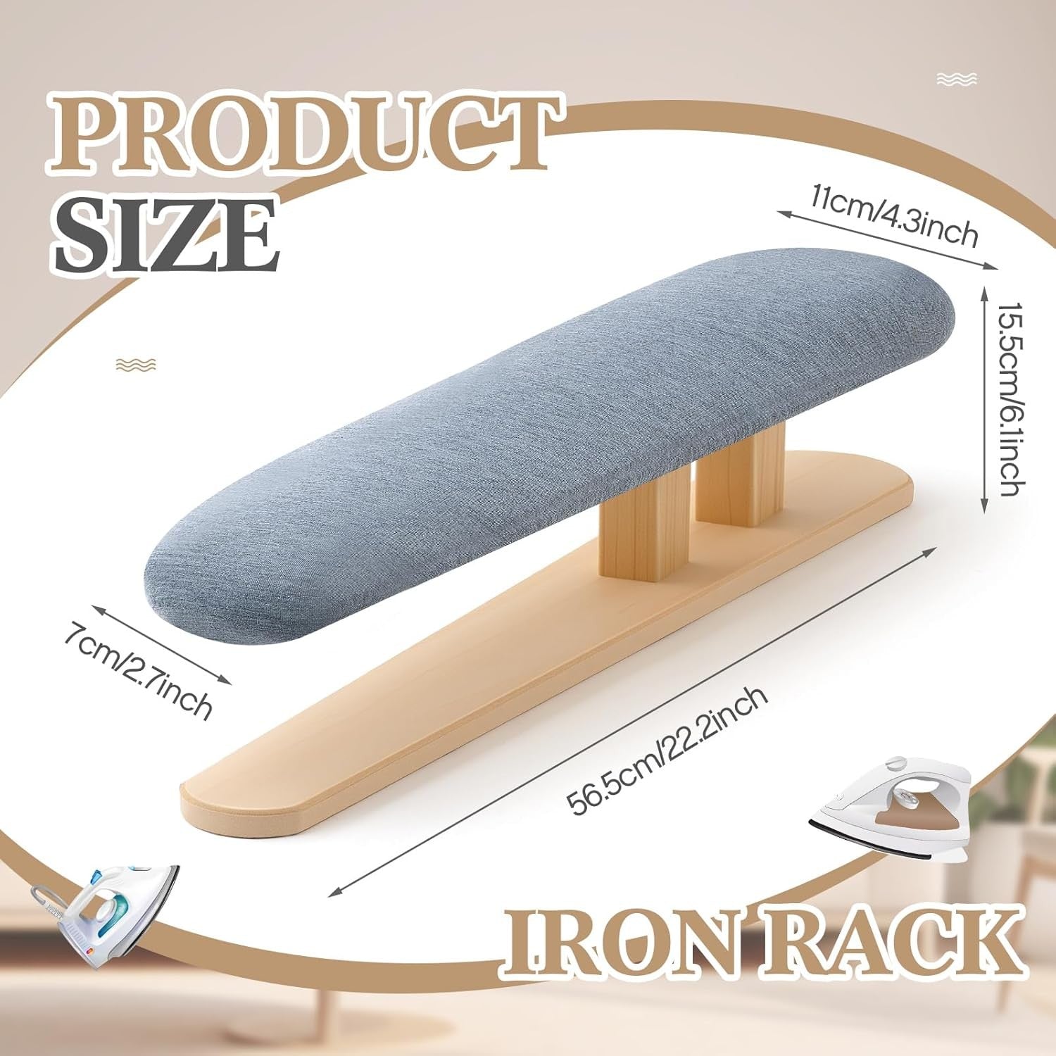 Sleeve Ironing Board Tabletop Padded Tailor Press Compact 57x13cm