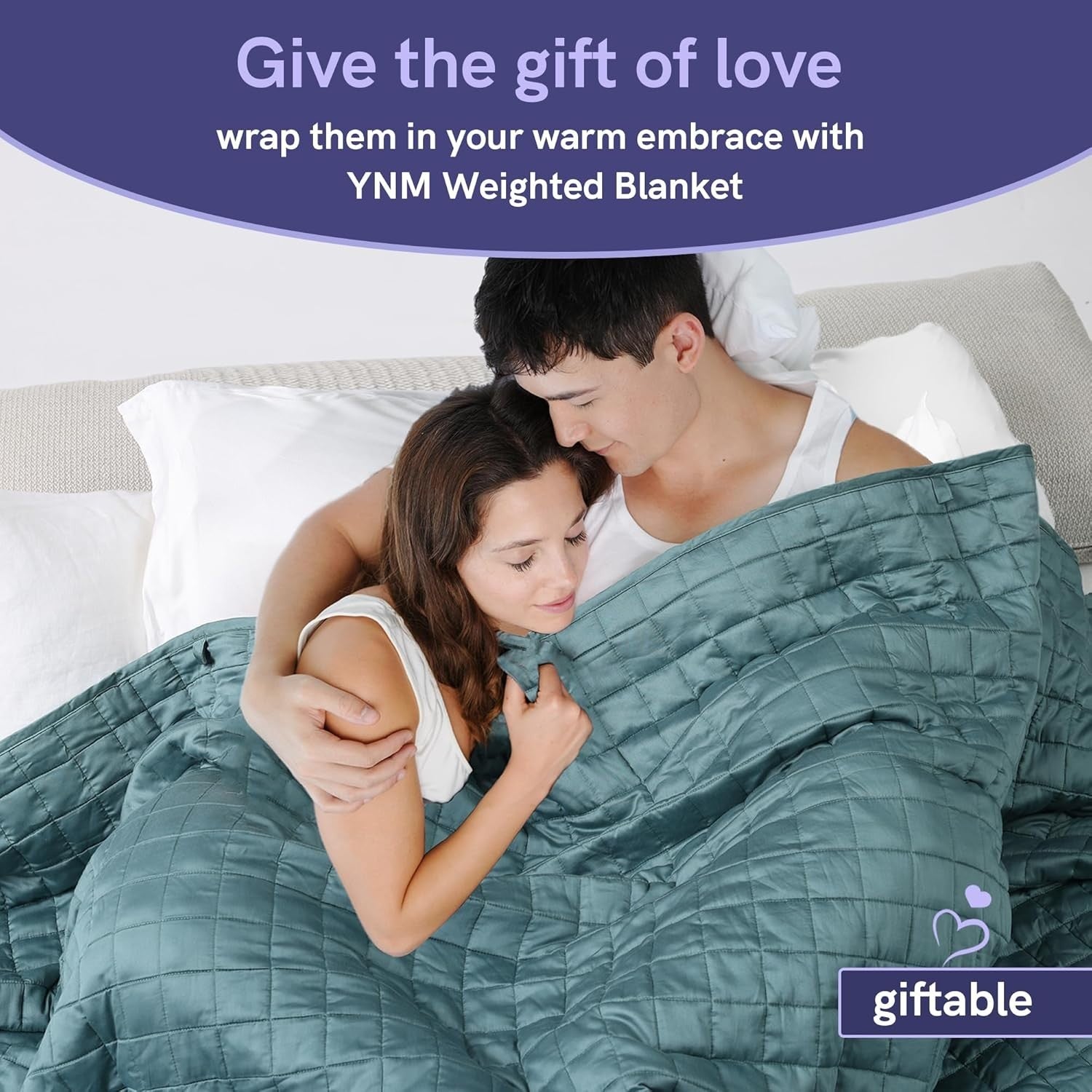 9kg Cooling Weighted Blanket, Blue Grey Bamboo 152x203cm for Sleep & Relaxation