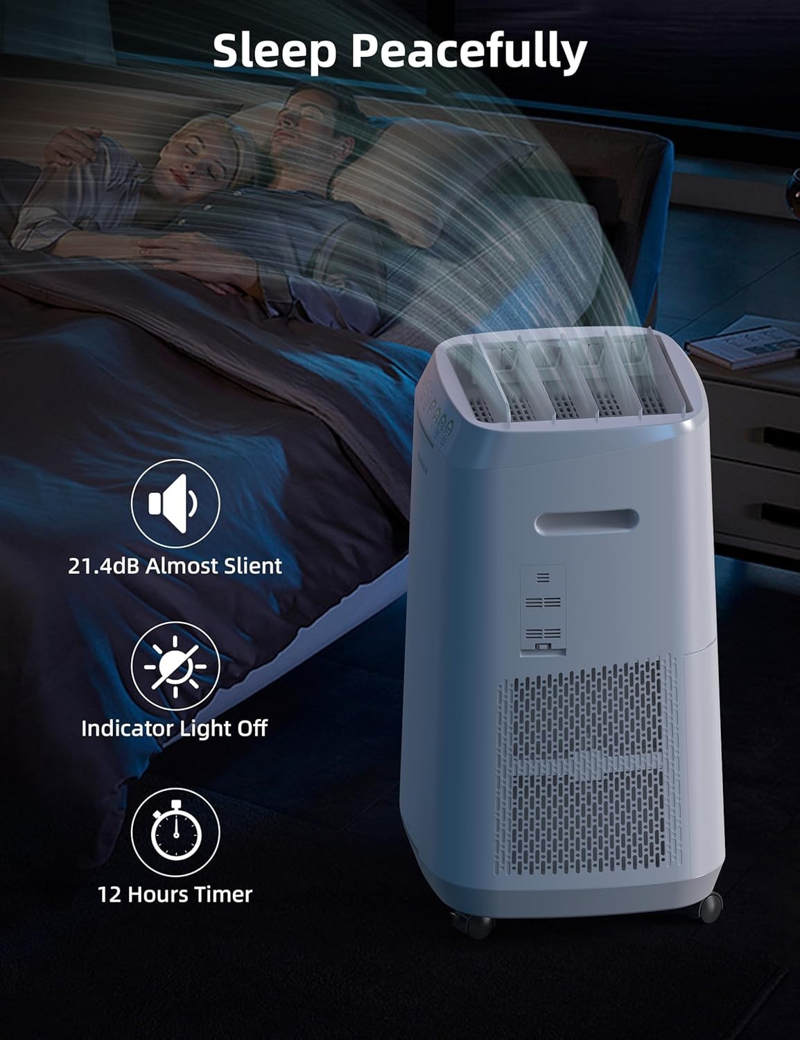 Zero Filter Air Purifier Large Room 2002ft² Smart Reusable Filters