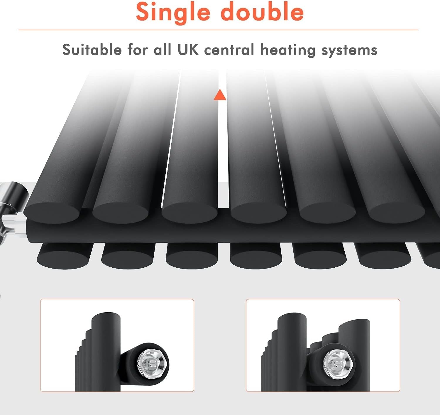 1800x480mm Anthracite Vertical Column Radiator Modern Designer Heater