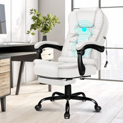 Massage Office Chair Recliner Executive PC Desk Seat w/ Footrest PU Leather