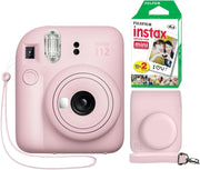 Instant Camera Bundle Film Pack Case Selfie Mirror Flash Pink Camera