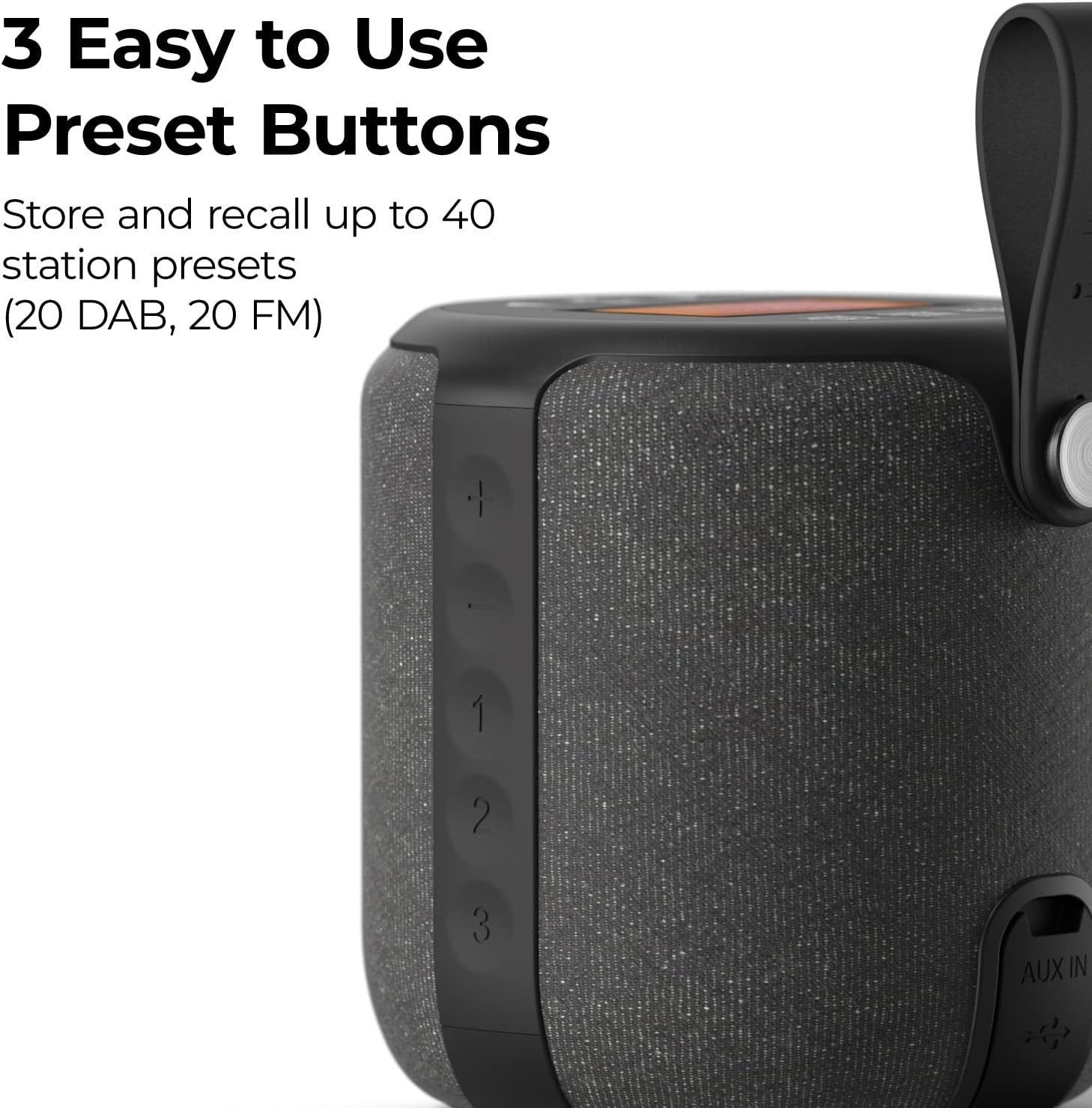 Portable DAB/DAB+ FM Radio Bluetooth 5W Speaker IPX4 Splashproof