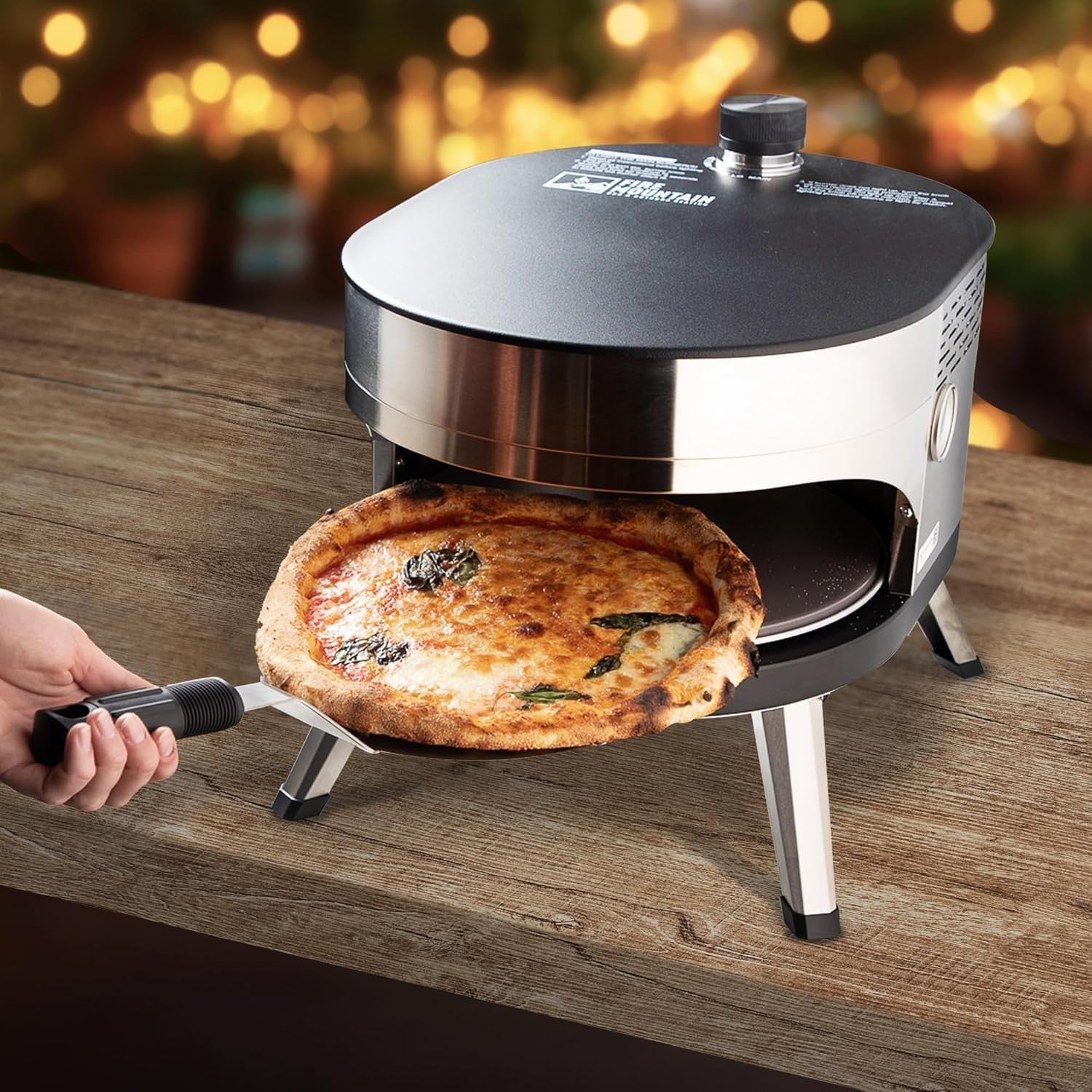 Outdoor Gas Pizza Oven Stainless Steel | Table Top BBQ Pizza Maker 500°C Fast