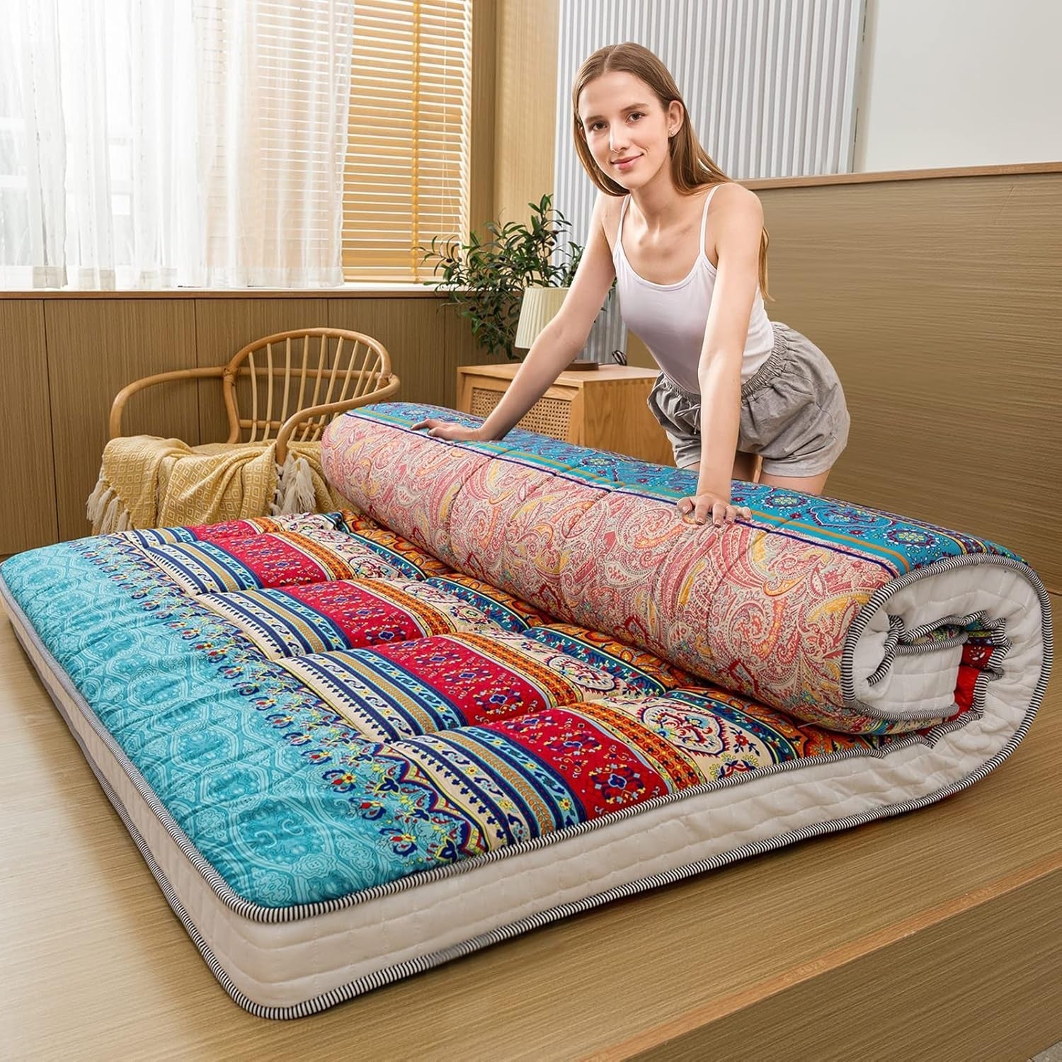 Premium Japanese Floor Mattress King Size Foldable Futon Sleep & Lounge Pad
