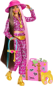 Safari Travel Fashion Doll Animal Print Outfit Pink Suitcase Accessories