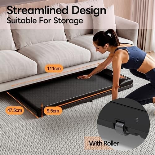Foldable Under Desk Treadmill 2-in-1 Walking Jogging Home Office