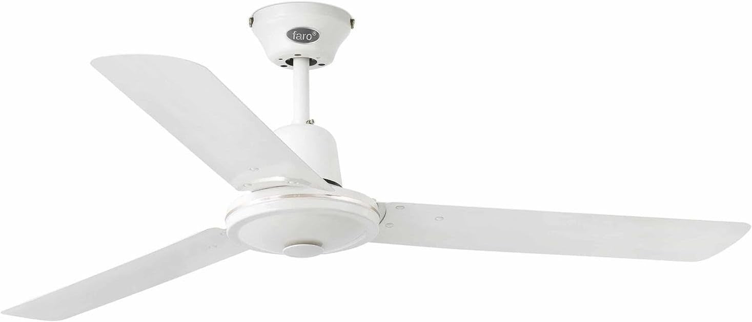 Faro Barcelona 33005 Eco Indus Ceiling Fan, 3-Speed, Wall Control, White