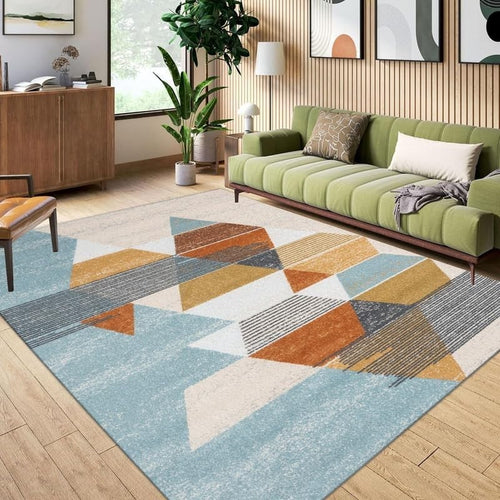 Modern Geometric Rug 120x170cm Washable Non Slip Fluffy Indoor Area Carpet