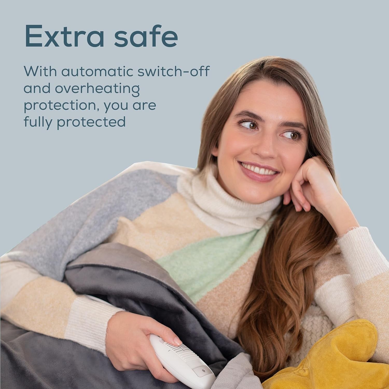 Electric Heated Throw Blanket 6 Heat Settings Auto Shut Off Soft Fleece