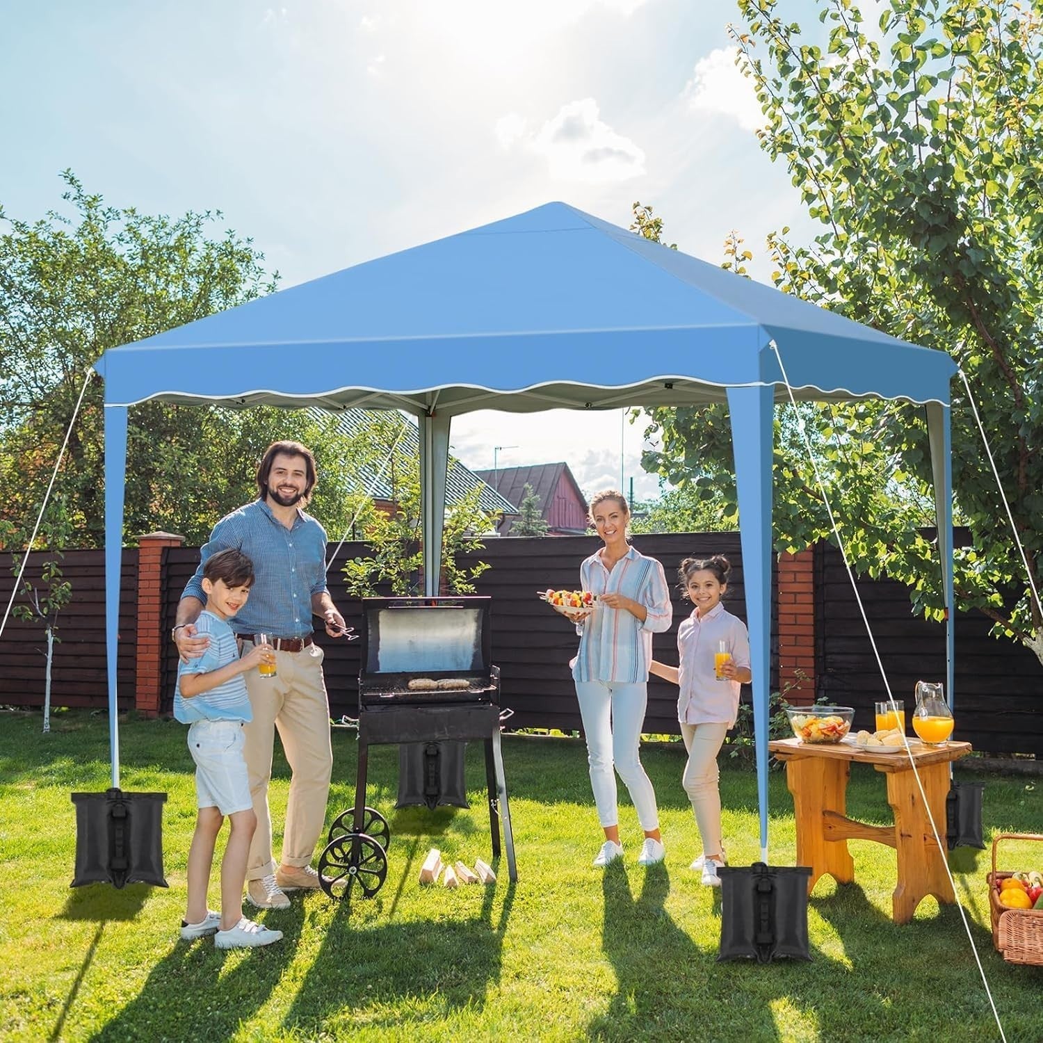 3x3M Pop Up Gazebo With Sides Waterproof Garden Party Tent 420D Oxford White