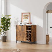 Rustic Sideboard Cabinet with Wine Rack Storage | 2 Door Cupboard | 90cm Console