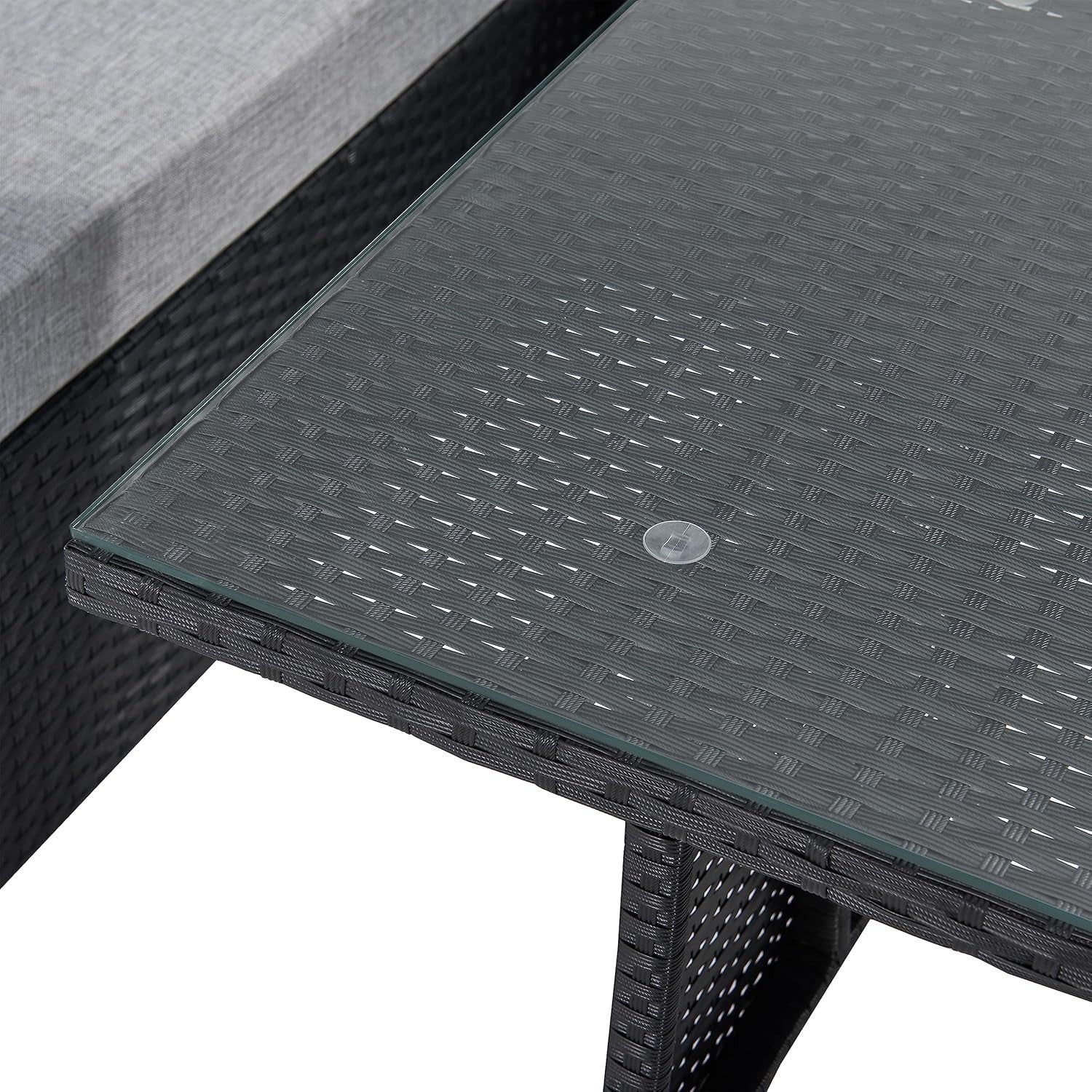 9 Seat Rattan Corner Sofa & Dining Set Outdoor Garden Patio Cushioned Seating