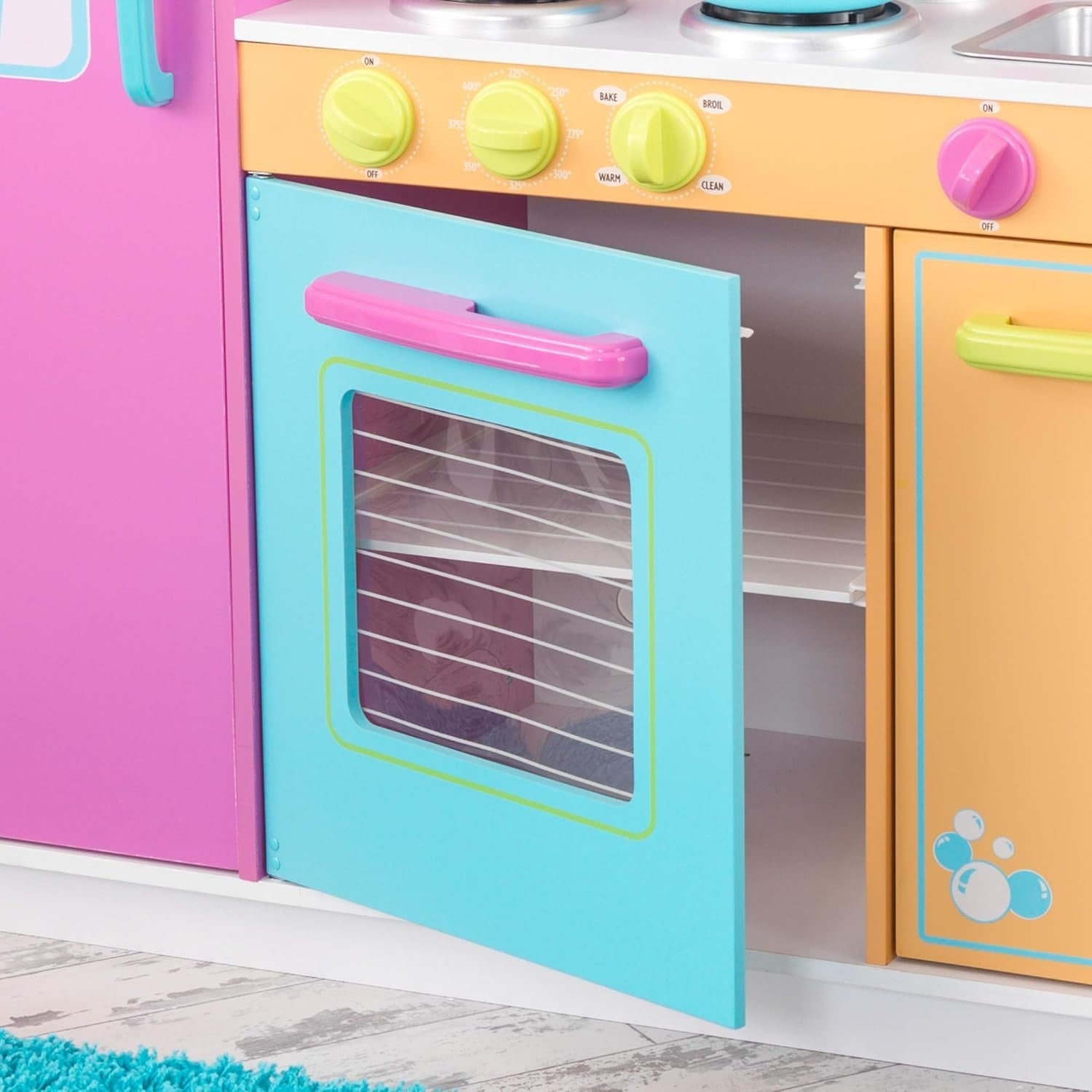 Kids Wooden Play Kitchen Toy Set Oven Microwave Fridge Accessories
