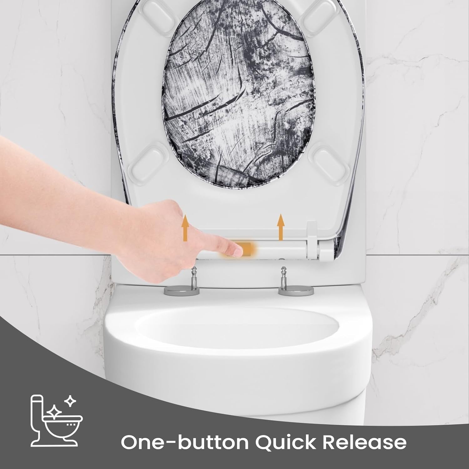 Soft Close O-Shape Toilet Seat Quick Release Top/Bottom Mount 175kg