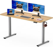 Electric Height Adjustable Standing Desk 140x80cm Ergonomic Sit Stand Table