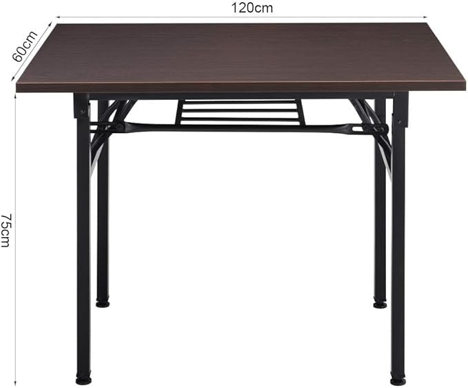 Folding Computer Desk Home Office Study Table Metal Frame Space Saving