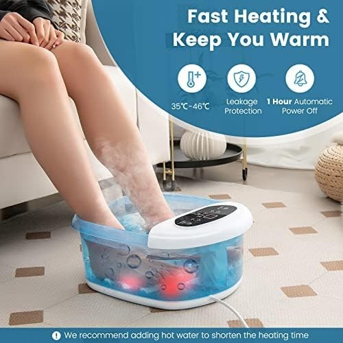 Foot Spa Massager Tub with Heat, Bubbles & Vibration for Home Pedicure