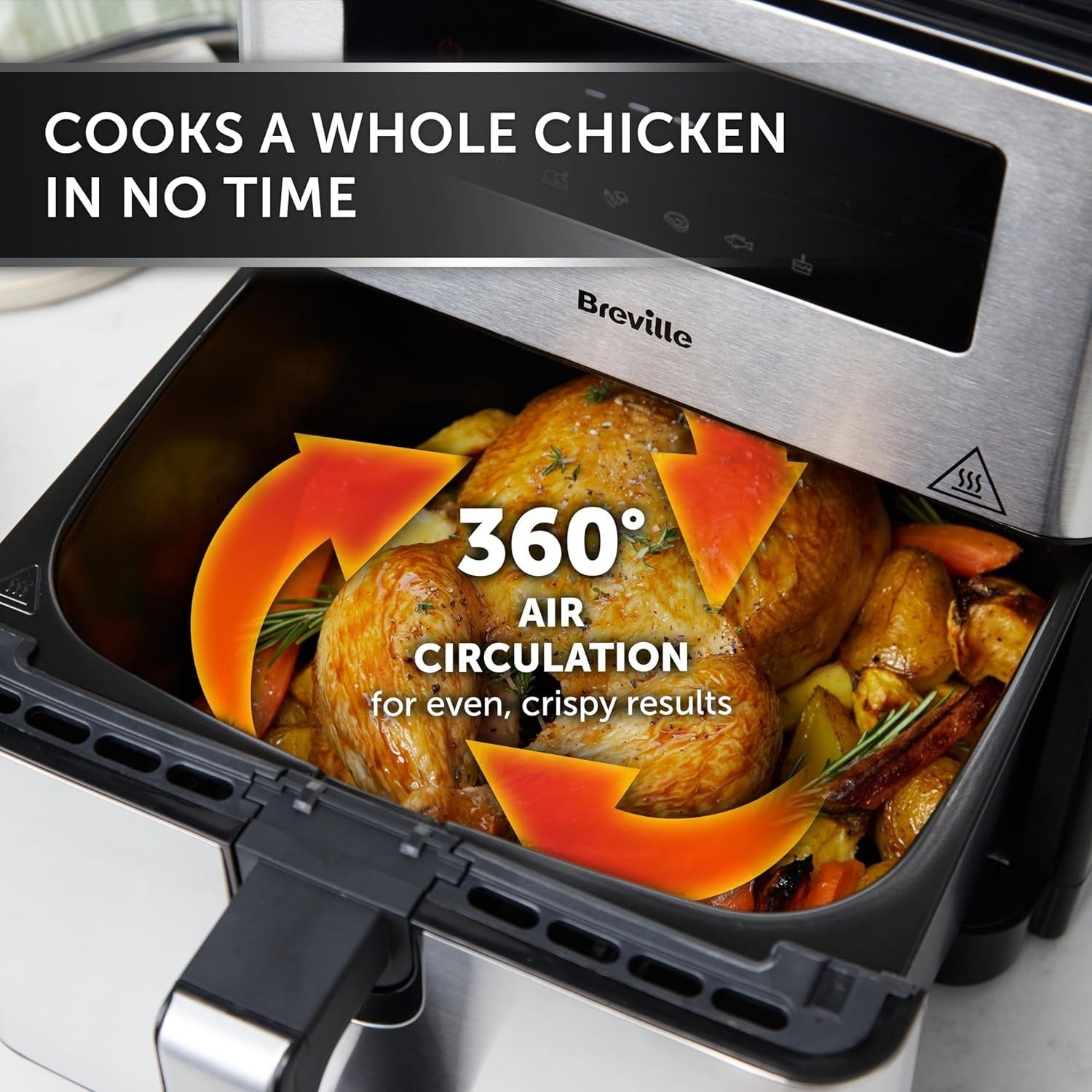 9L Digital Air Fryer Oven XL Capacity 1700W Fast Cooking Fry Bake Roast Grill