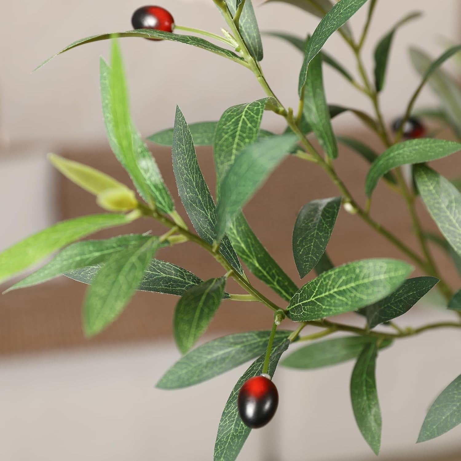 8ft Artificial Olive Tree in Artisan Planter Faux Green Indoor Home Decor Luxury
