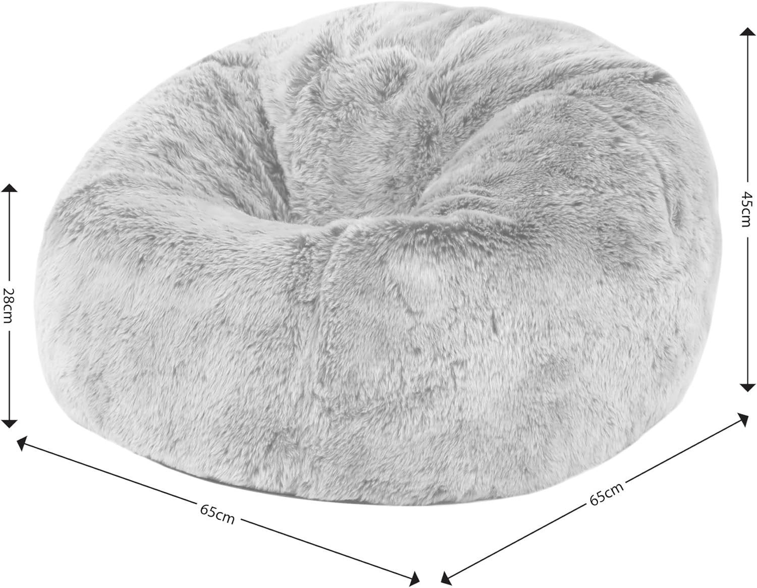 Unicorn Kids Bean Bag Chair Faux Fur Pastel Seat for Bedroom & Playroom